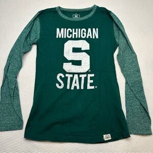 Michigan State Kids Long Sleeve Tee - Green